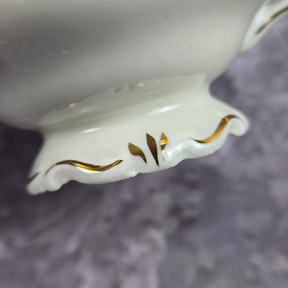 Vintage Kunst Kronsch Florenz Set of 4 Cups Saucers Blue White Gold Bavaria 1950 - Picture 13 of 15